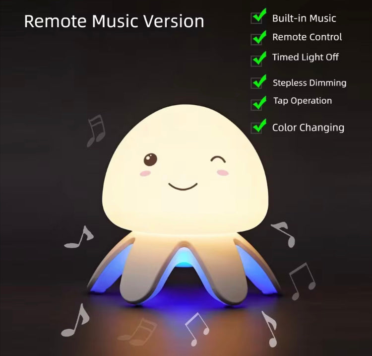 Silicone Jelly Fish Rechargeable RGB Light Music Lamp