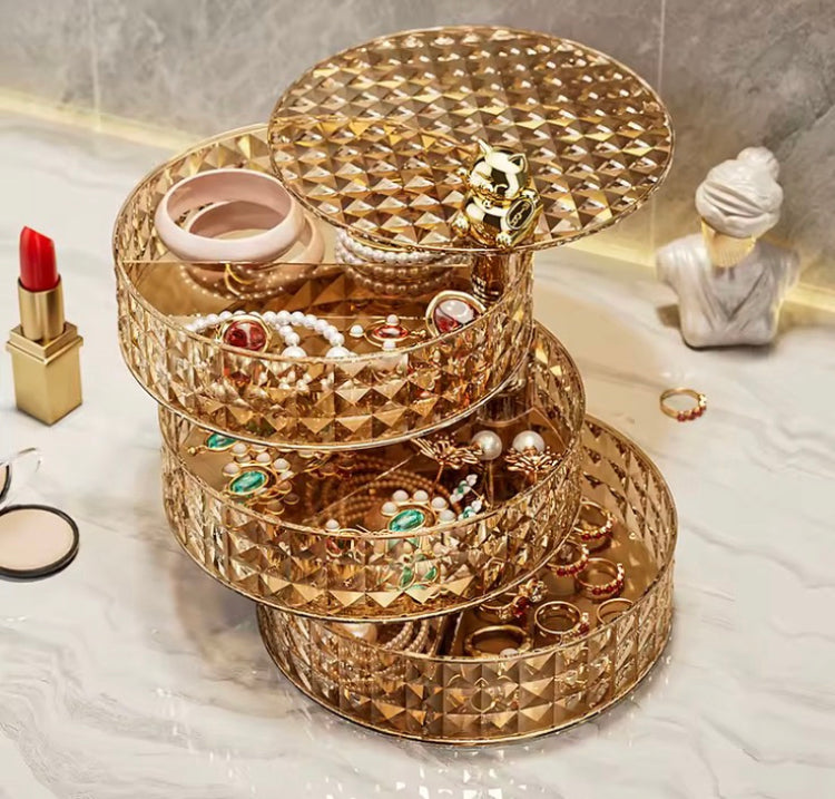 Luxury Acrylic 4 Layer Rotating Jewellery Organizer