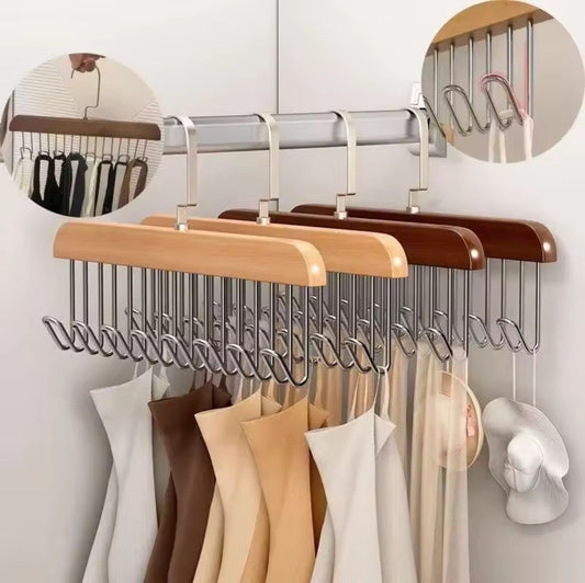 8 Hooks Multipurpose Wooden Hanger