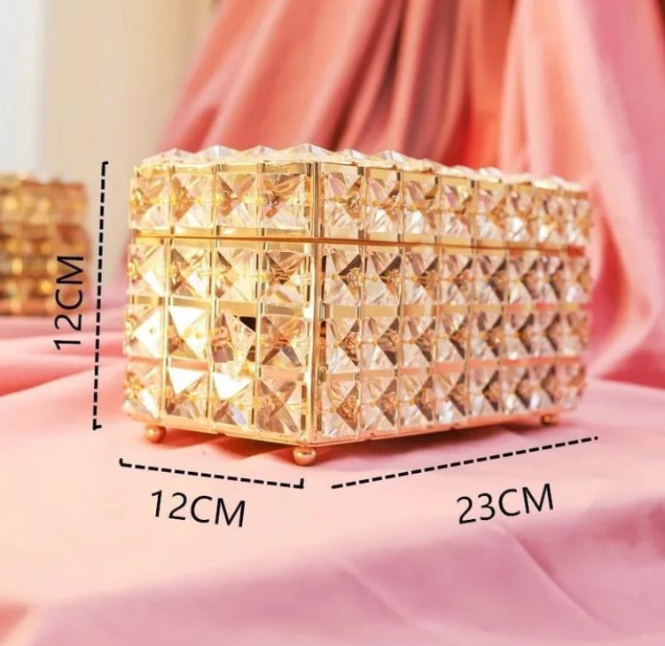 Crystal Lipstick Organizer Dustproof Shining Crystal Metal Organizer