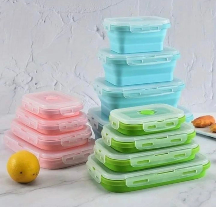 4 Pcs Silicone Food Storage boxes with Lids