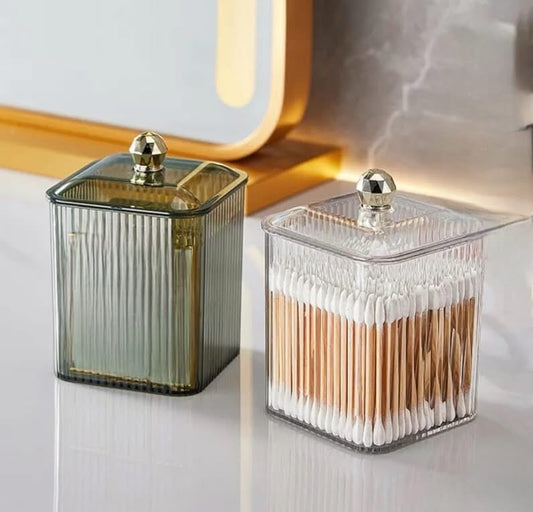 2 Pcs Acrylic Cotton Buds Multipurpose Organizer