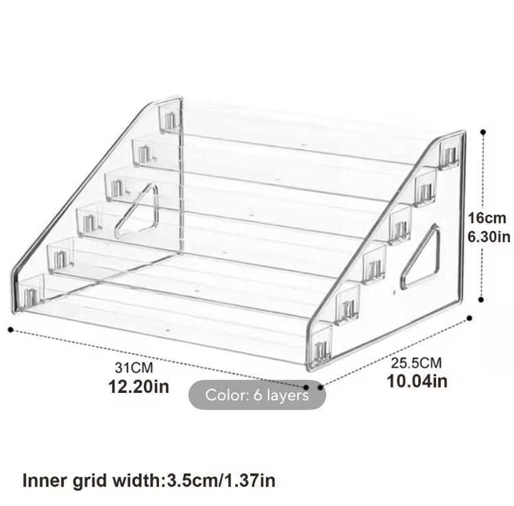 6 Layers Acrylic Cosmetics Eyeshadow, Nail polish, Perfumes Display Stand