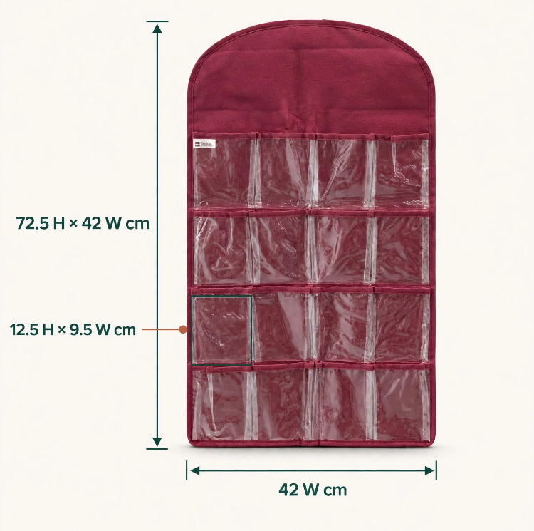16 Pockets Multipurpose Transparent Hanging Organizer