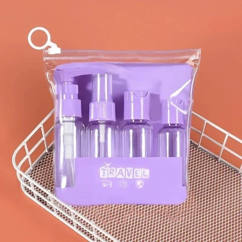 Set of 4 Travelling Kit Liquid Pump Bottle Pouch