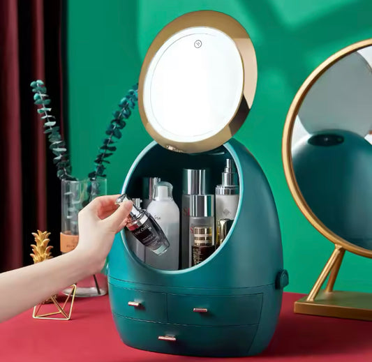 Makeup LED Mirror Cosmetics Storage Box
