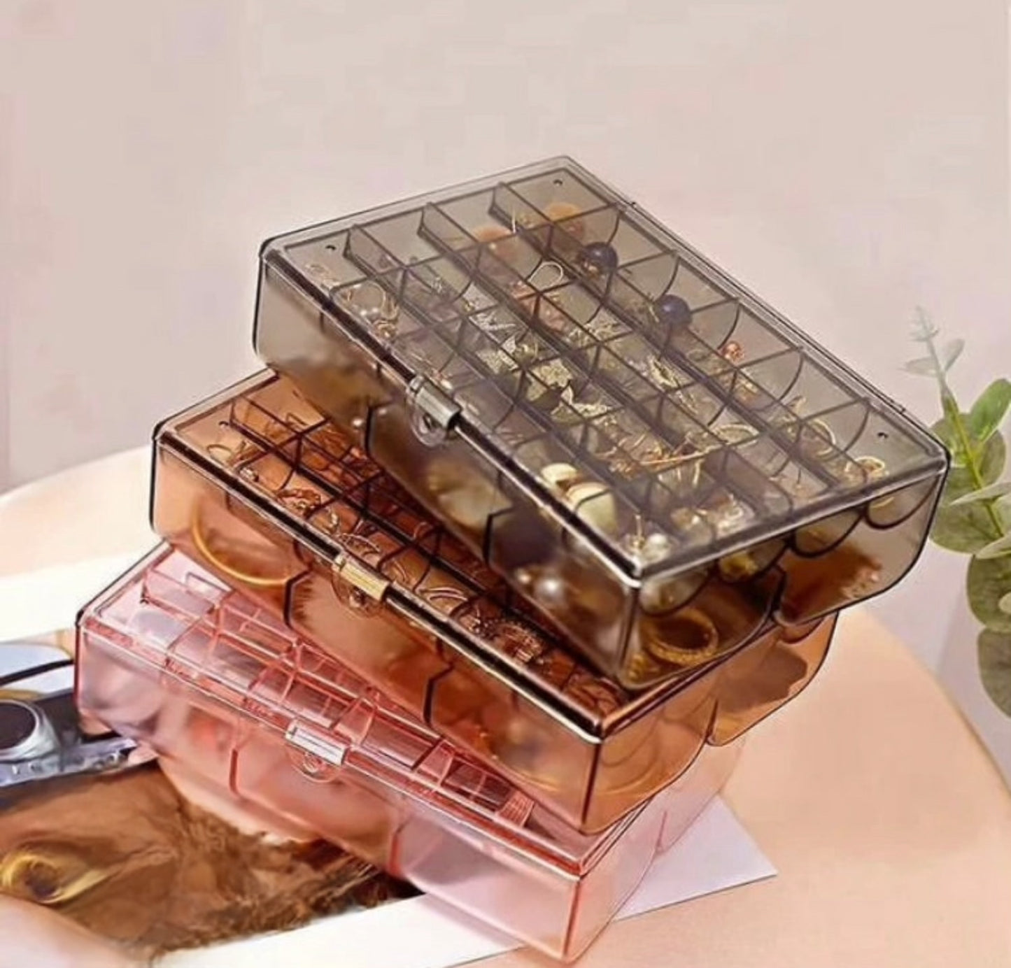 Multi Layer Acrylic Dustproof Jewellery Box Organizer