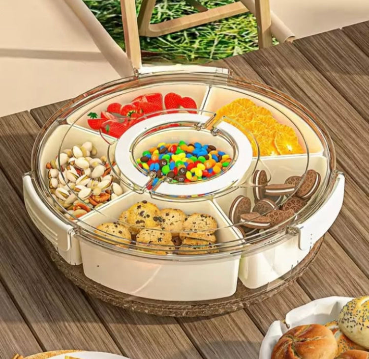 Rotating 6 Compartments Foodgrade Snack Storage Box
