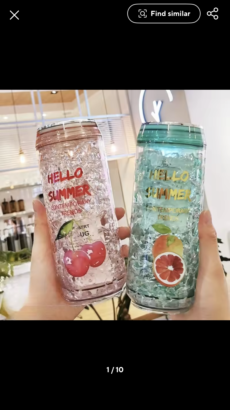 350ml Acrylic Water Bottle with Straw