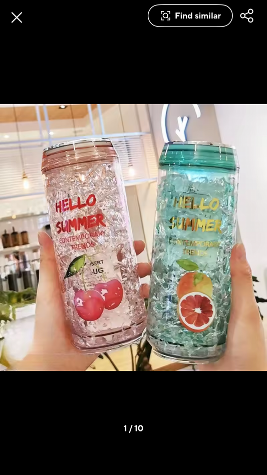 350ml Acrylic Water Bottle with Straw