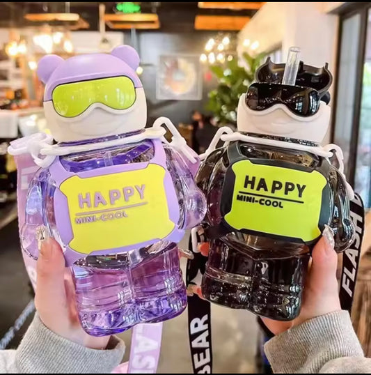 850ml Leakproof Water Bottle with Straw and Strap