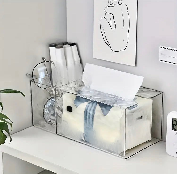 Acrylic Tissue Box with Storage Holder