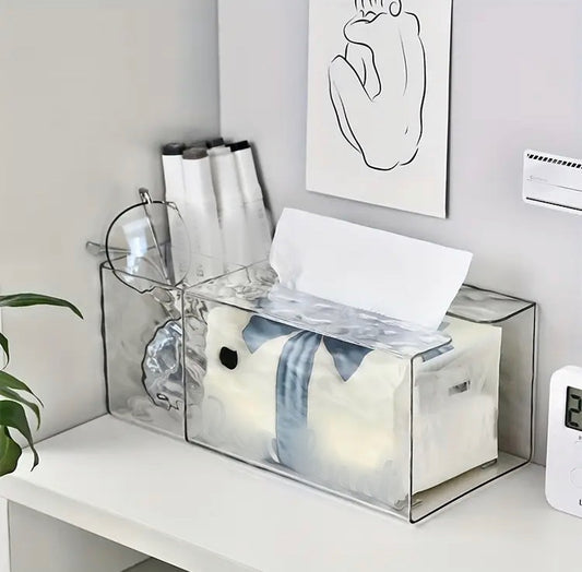 Acrylic Tissue Box with Storage Holder