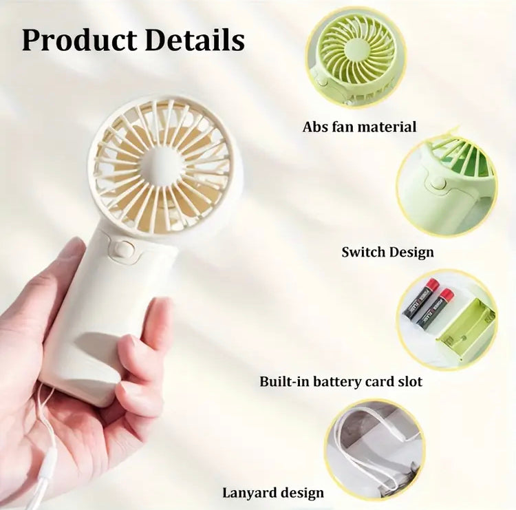 Portable Mini Handheld Fan Battery Operated