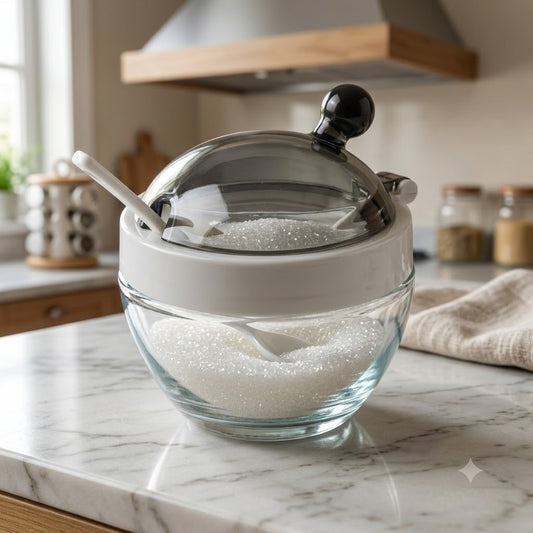 Fancy Glass Sugar Pot