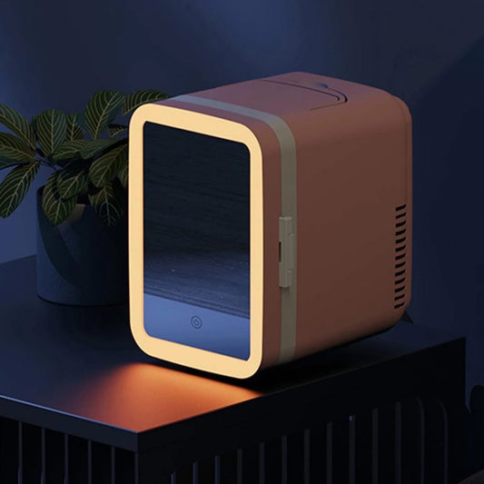 Mini Makeup Fridge Ac/Dc Cooler & Warmer for Beauty & Skincare with Led Mirror