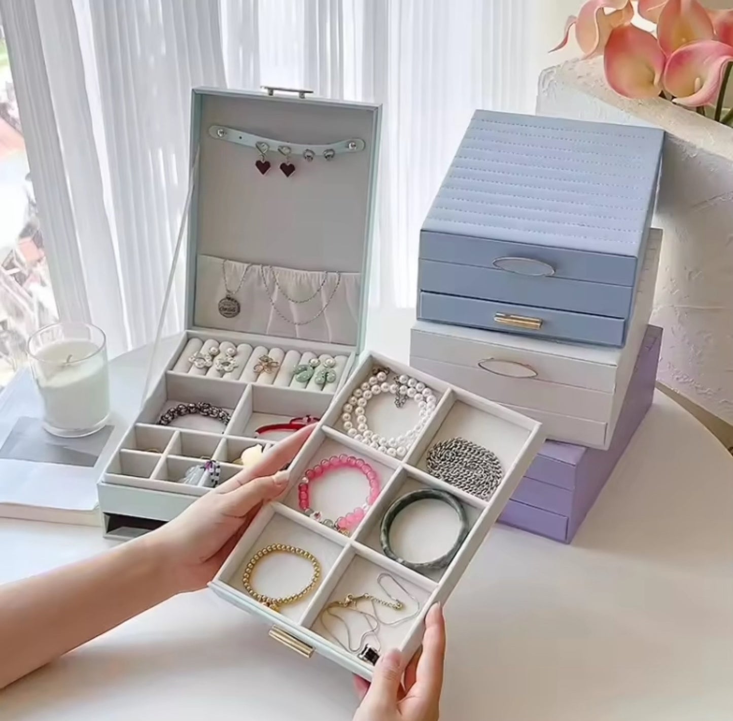 Double Layer Drawer Style Jewellery Box