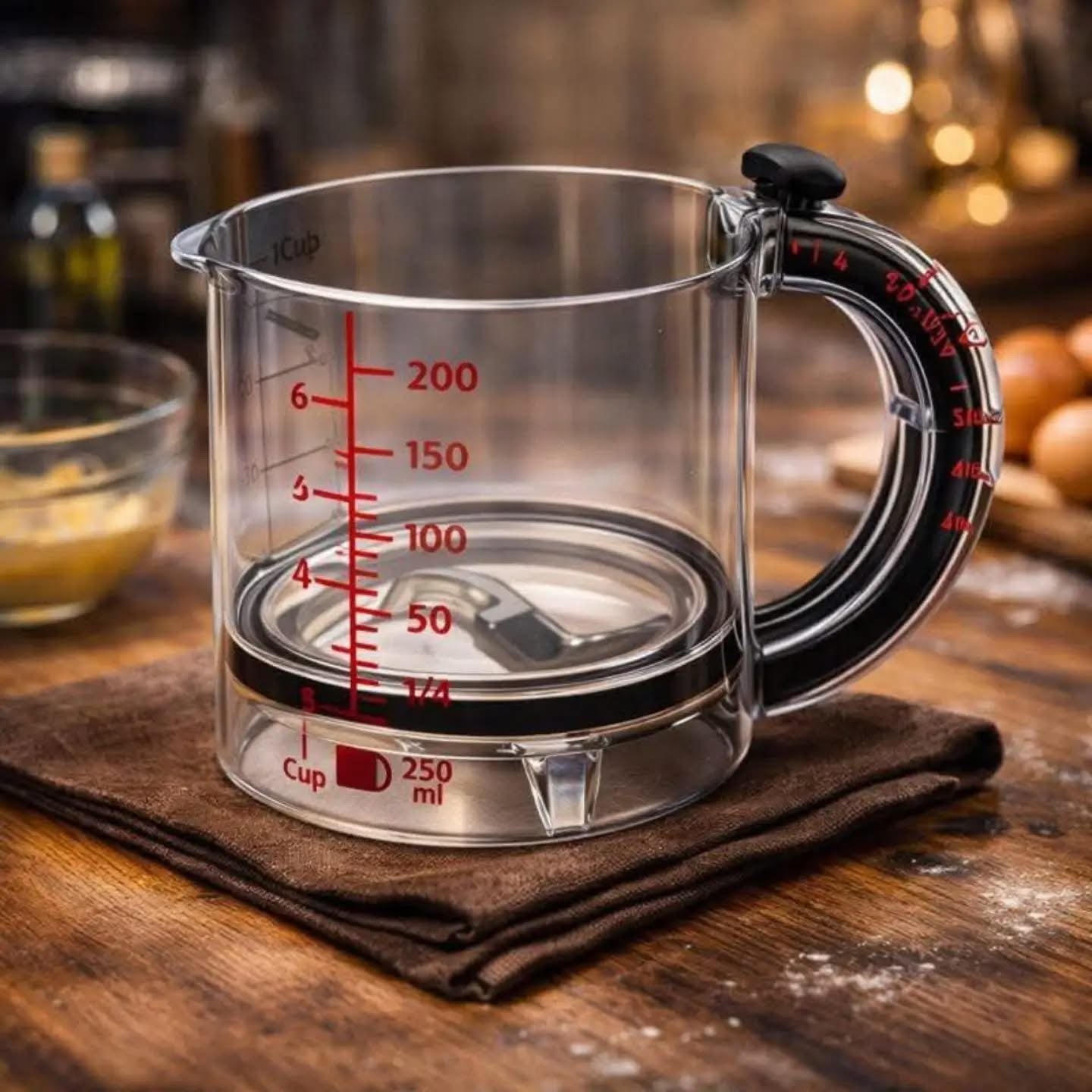 Luxury 4 in 1 Kitchen Measuring Cup Dual Chamber Liquid Separator