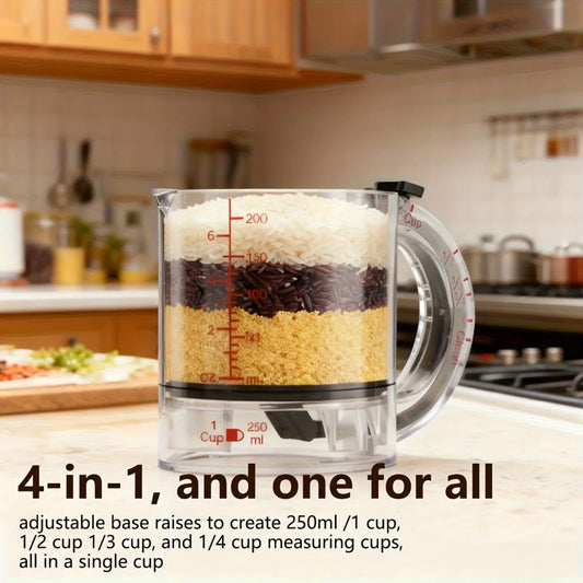 Luxury 4 in 1 Kitchen Measuring Cup Dual Chamber Liquid Separator