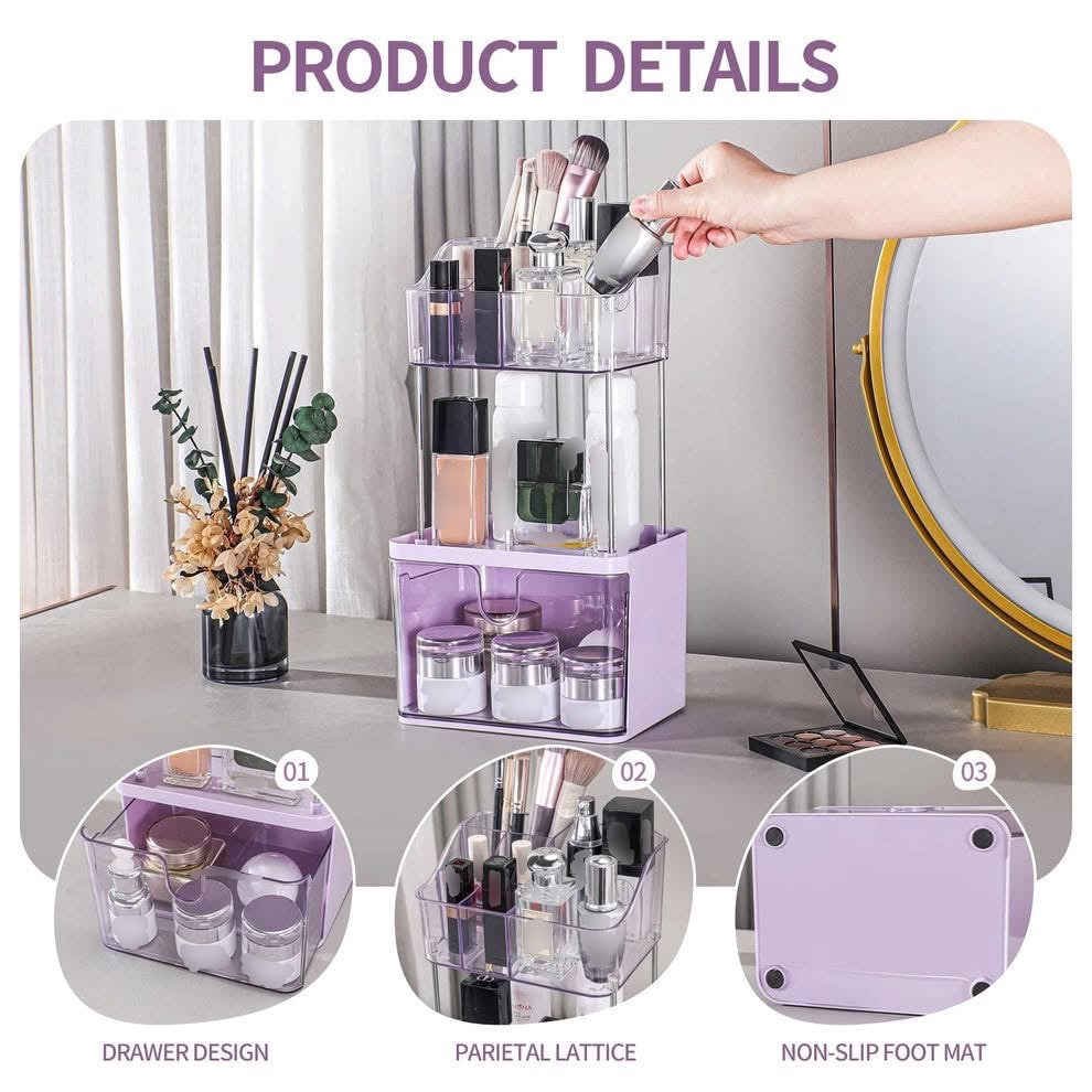Luxury Three Tier Cosmetics Makeup Perfumes Organizer