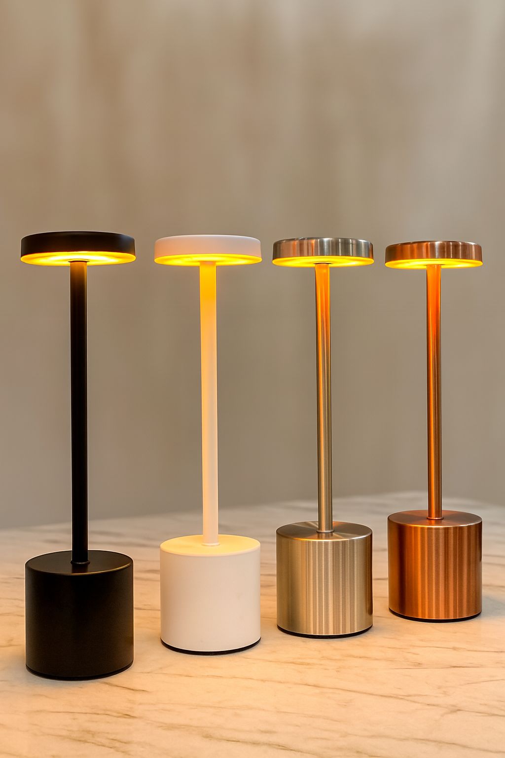 Metal LED Rechargeable Touch Lamp with Three Colour Modes