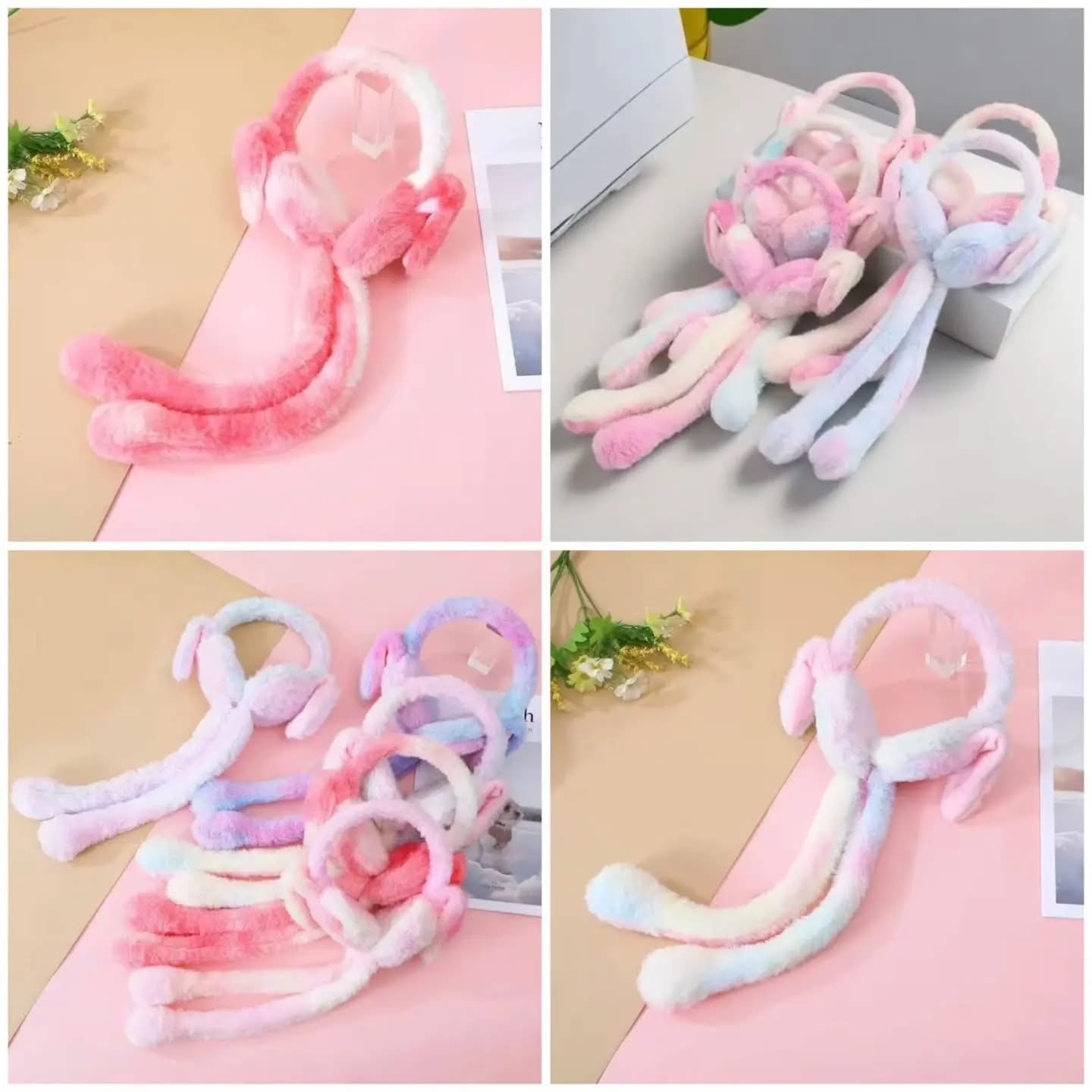 Kids Warm Soft Winter Moving Bunny Earmuffs