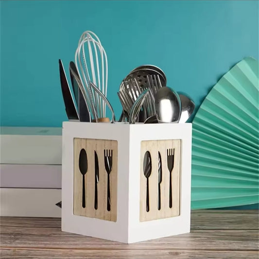 Heavy Quality Wooden Cutlery Holder