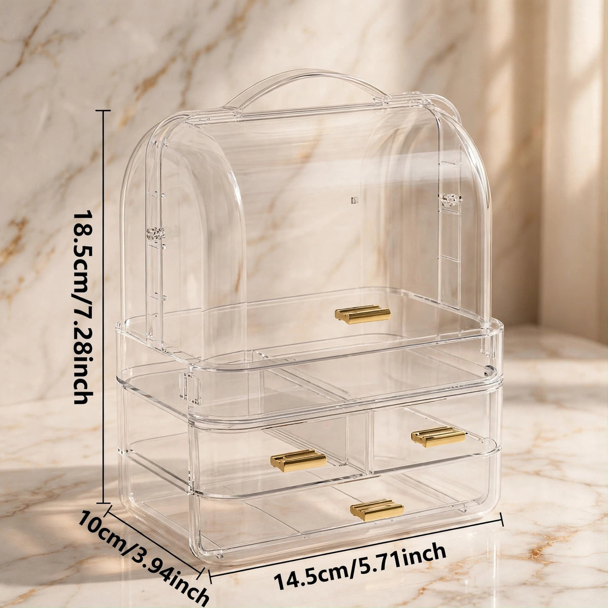 Mini Acrylic Transparent Makeup Organizer with Drawers