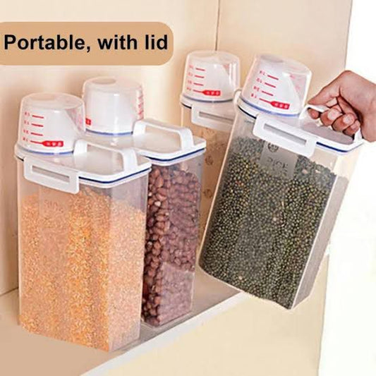 2.5L Cereal Dispenser with Measuring Cup and Handle Storage Box