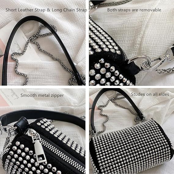 Luxury PU Leather Rhinestone Diamond Shoulder Bag