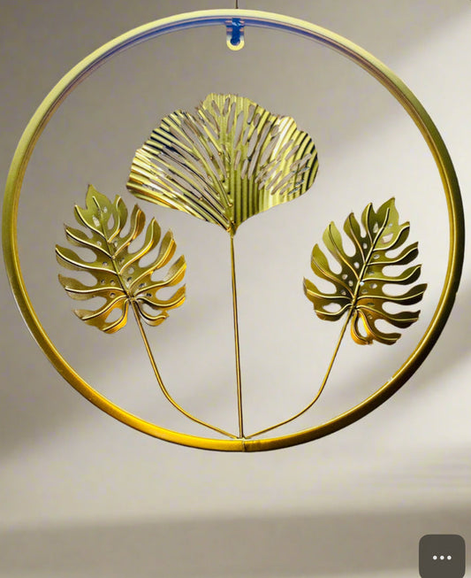 Gold Leaf Metal Wall Motif for Home Decor