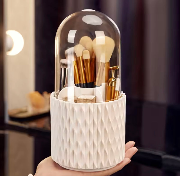 360 Rotating Makeup Brushes Holder with Dustproof Lid