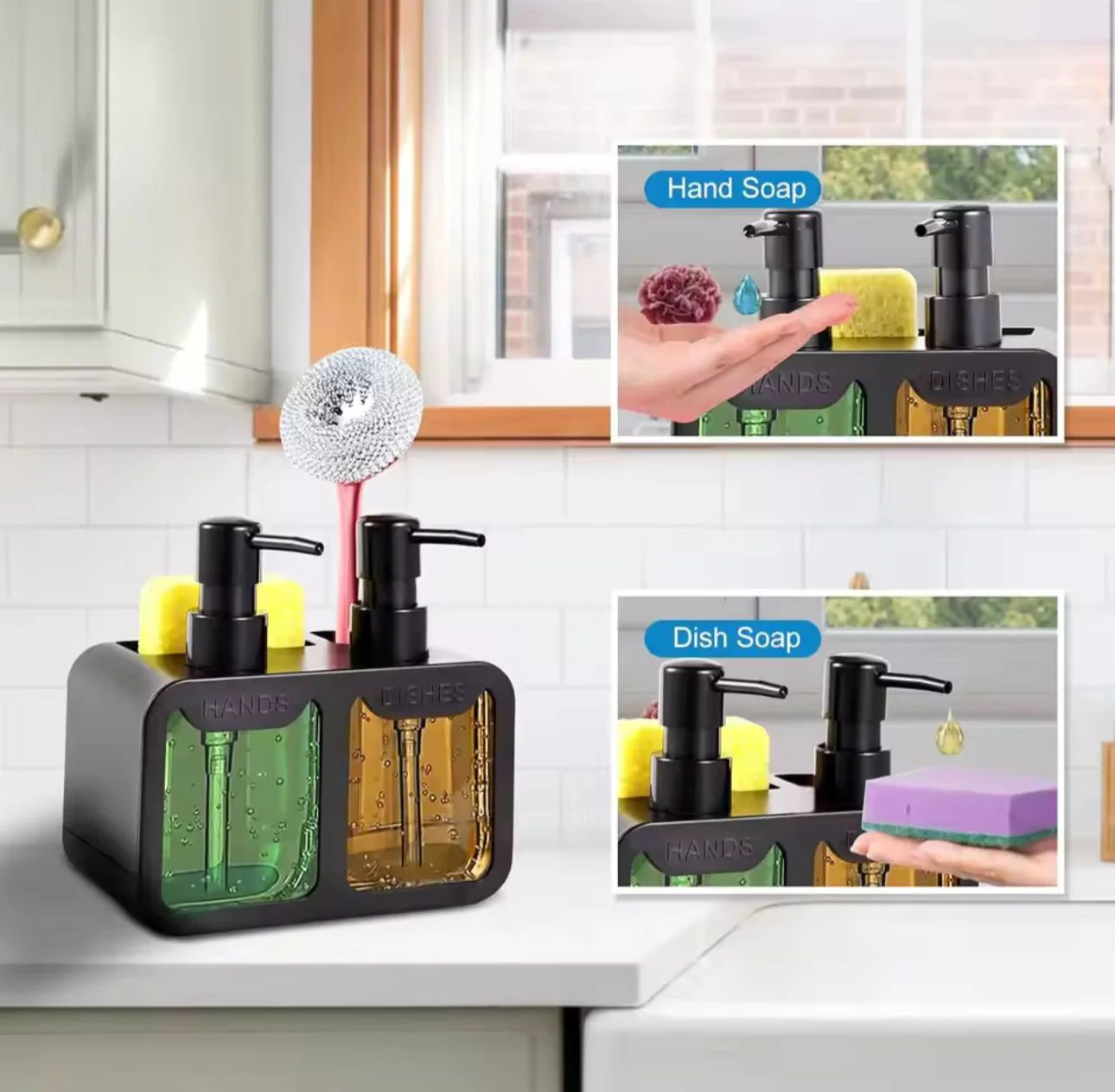 2 in 1 Dish and Hand Soap Liquid Dispenser
