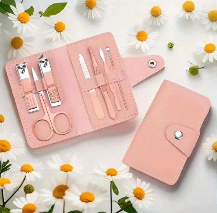 Portable Nail Kit with Leather Pouch