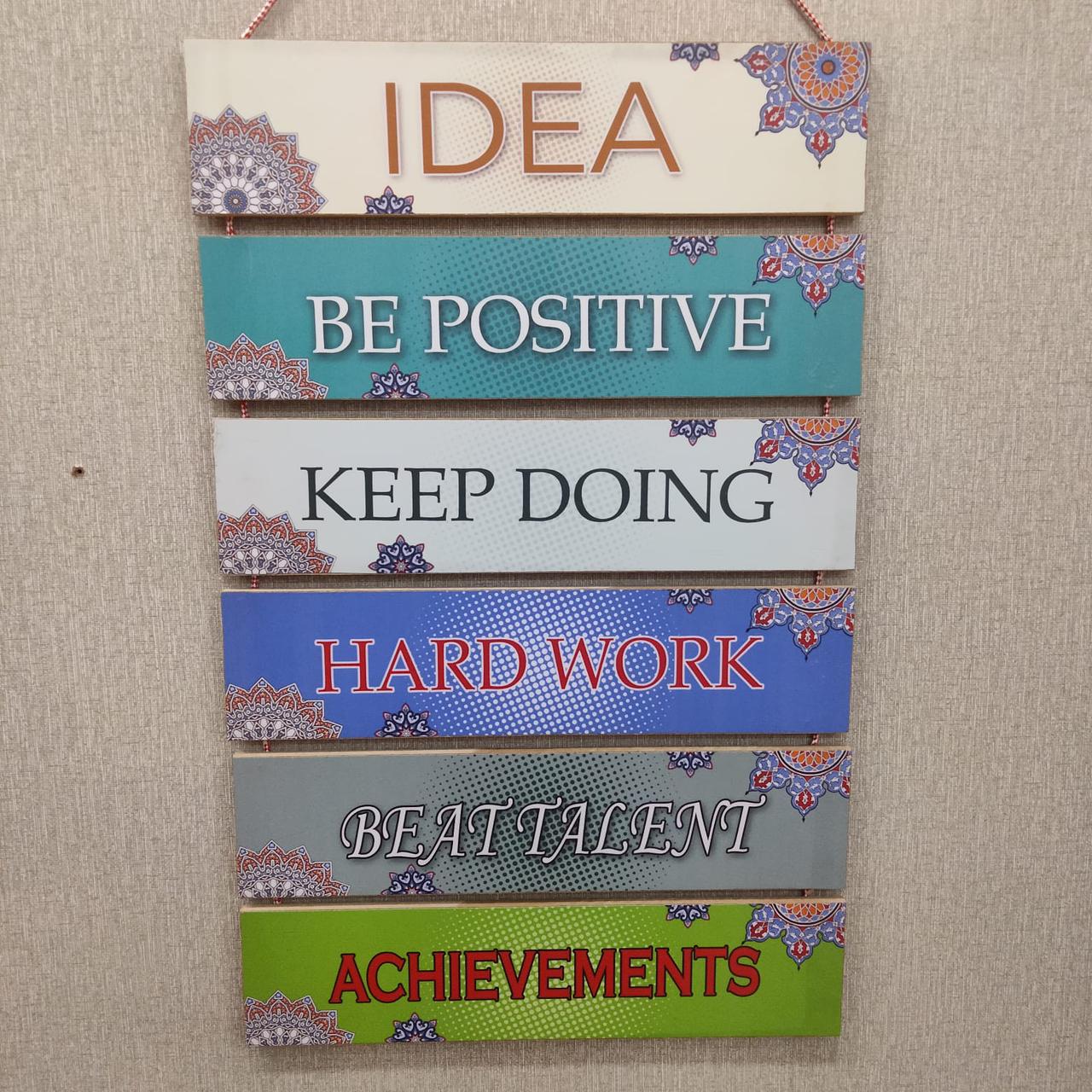 Six Steps Wooden Quotation Wall Hanging for Home Decor
