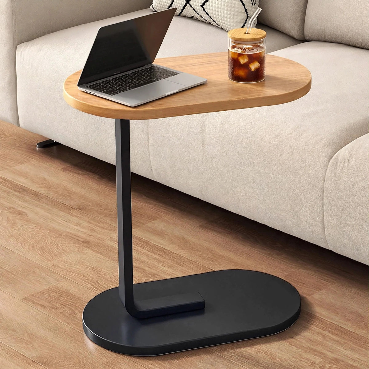 Portable Sofa/Bed Wooden Table with Metal Frame