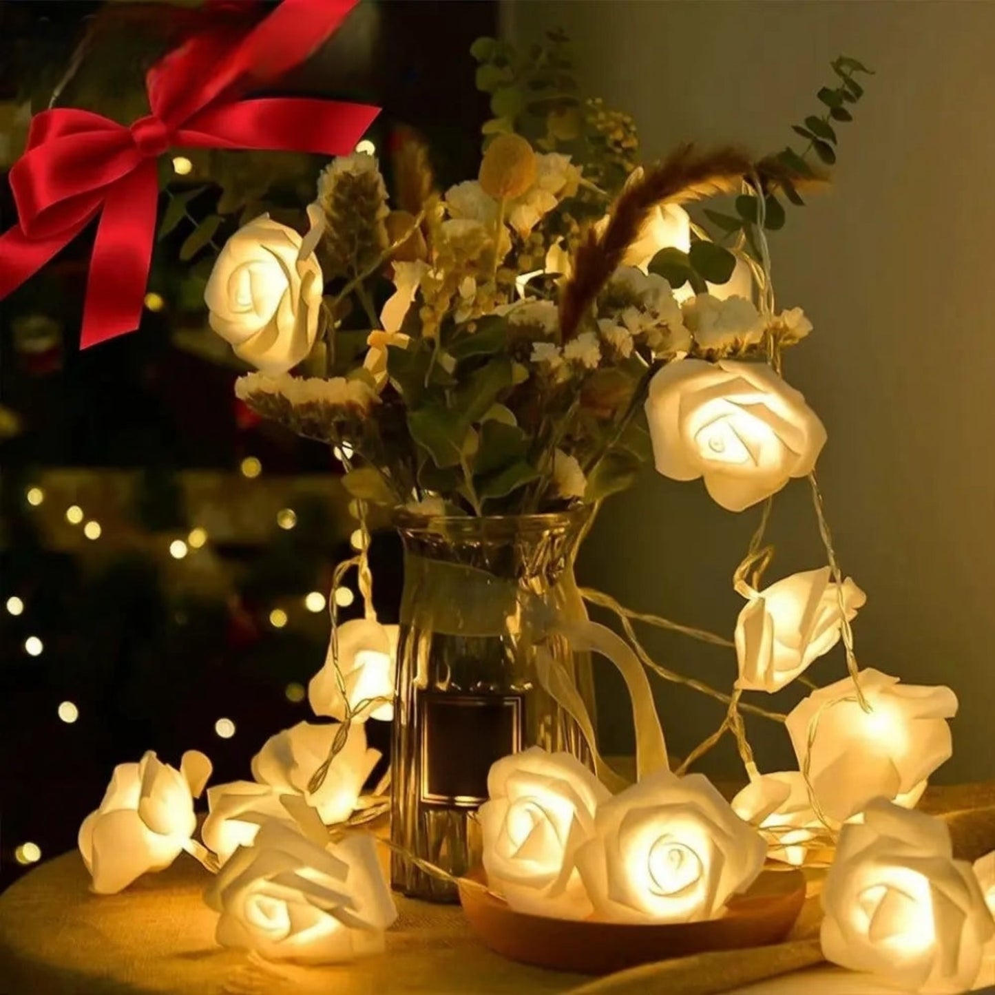 9ft Length 20 Flowers LED String Lights (Cell Operated)