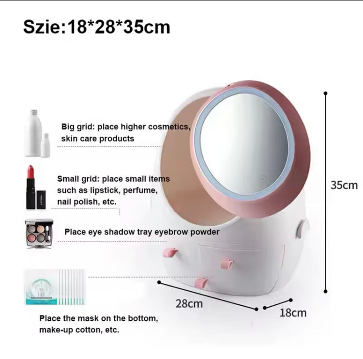 Makeup LED Mirror Cosmetics Storage Box