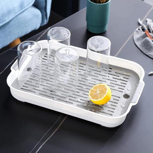 2 in 1 Double Layer Serving Tray & Drainage Tray for Spoons Glass & Mugs