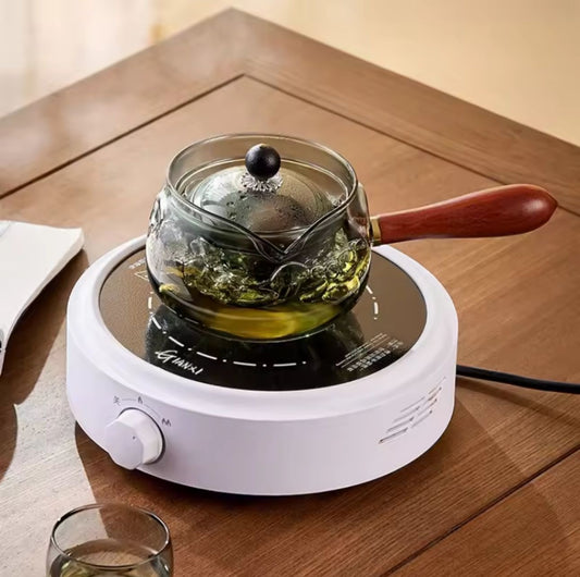 Heat Resistant Glass Tea Pot with Side Handle