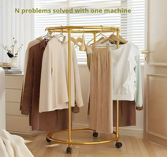 Rotating Hanging Clothes Rack Stand with Wheels