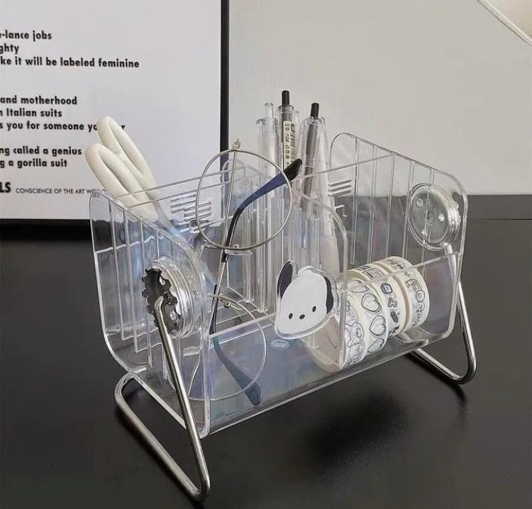 Acrylic 6 Grids Multipurpose Cosmetics Stationary Holder