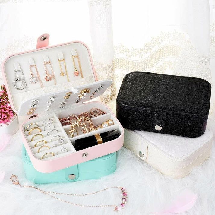 Double Layer Leather Jewellery Organizer