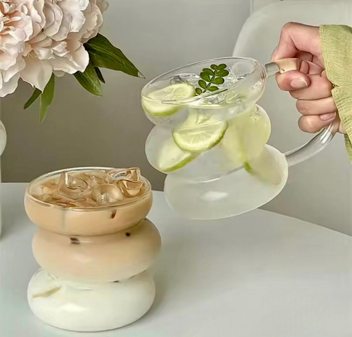 430ml Wavy Design Coffee Glass