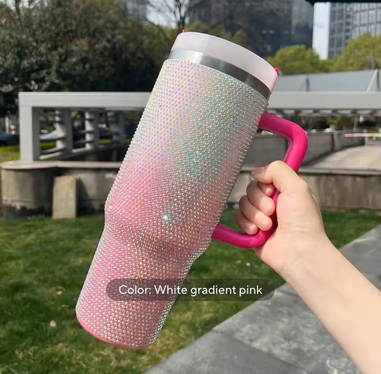 40oz Double Shaded Rhinestone Stainless Steel Tumbler Mug
