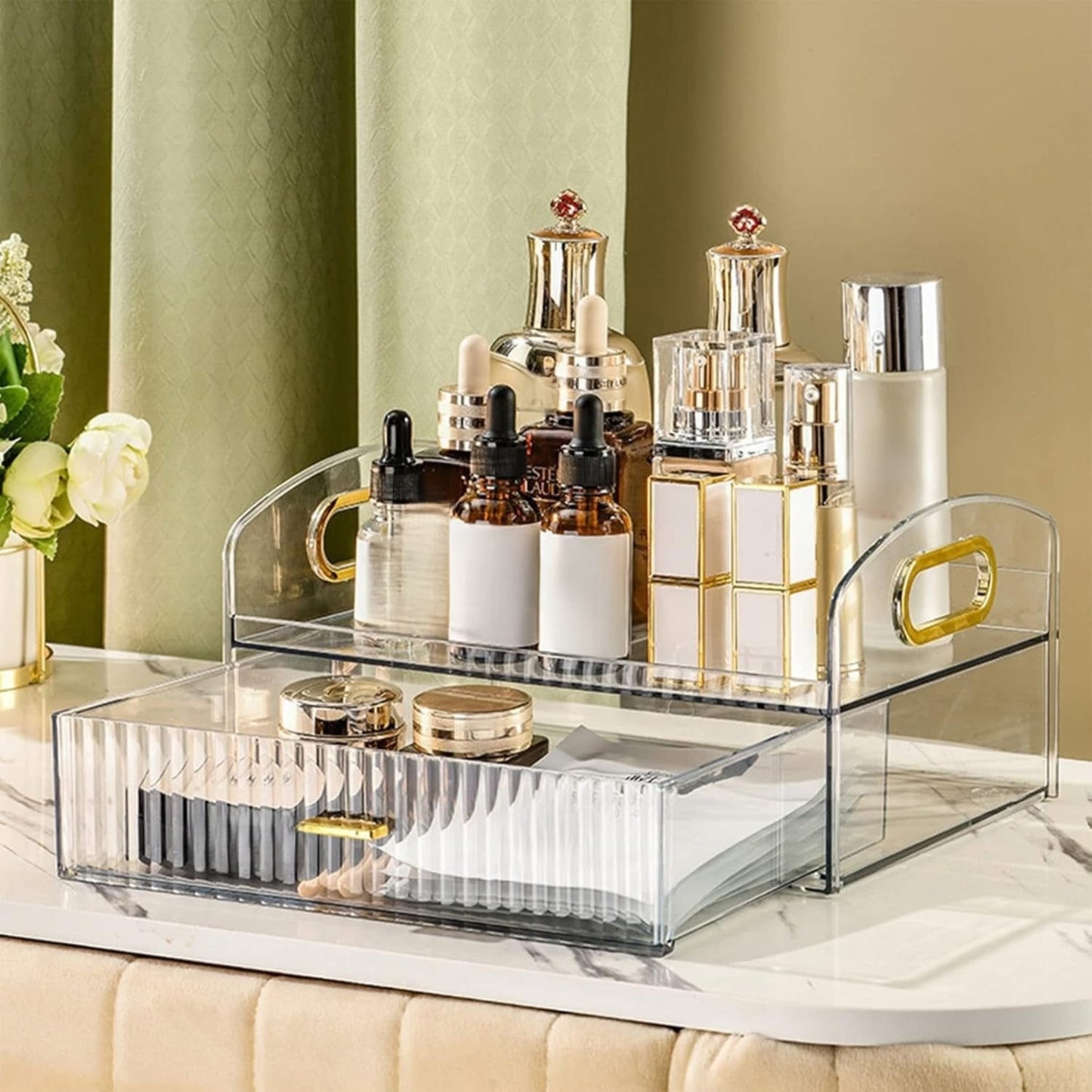 Acrylic Skincare Cosmetics Storage Organizer with Drawer