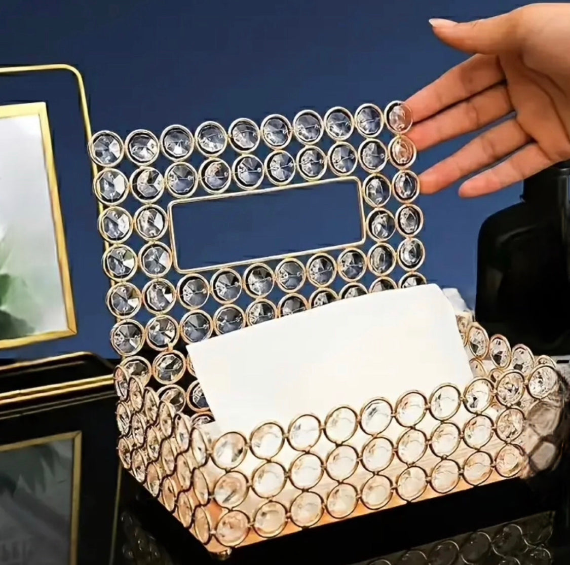 Luxury Metal Crystal Tissue Box
