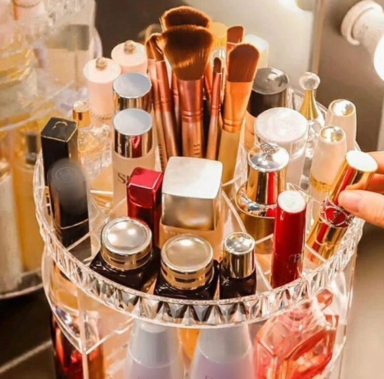 Acrylic 360 Rotating Cosmetics Makeup Organizer (Large Size)