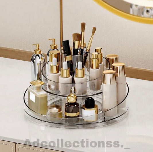Acrylic Rotating Cosmetics Makeup Vanity Tray