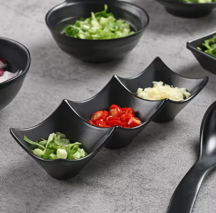 3 Compartments Dip Sauce / Salad Tray